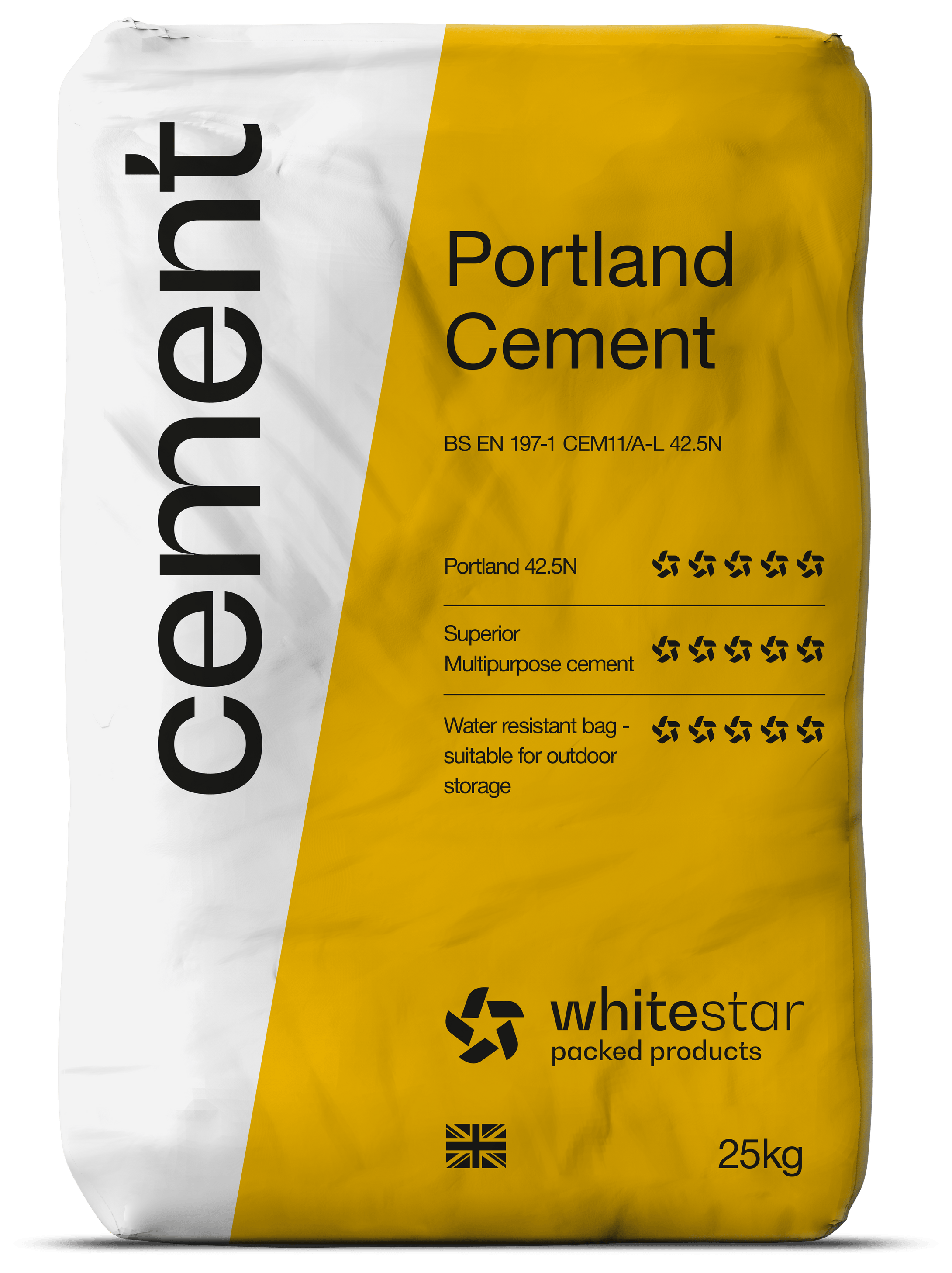 White Star Packed Cement (CEMII A-LL 42,5N – Plastic bags)