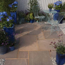 Load image into gallery viewer, Bradstone Blended Natural Sandstone Patio Pack in Burnt Umber paving slabs