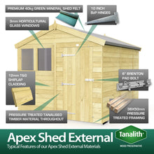 Load image into gallery viewer, Apex Shed 6ft x 8ft
