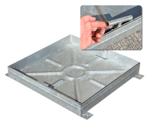 Load image into gallery viewer, All metal Block Pavior and patio Recess manhole drain cover
