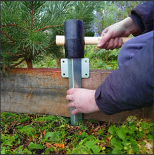 Load image into gallery viewer, Railway Sleeper Spike Bracket - Straight Edge 435 x 120 x 25mm Galvanised Steel
