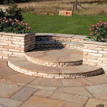 Load image into gallery viewer, Bradstone Natural Sandstone Circle in Sunset Buff paving slabs
