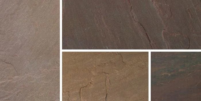 Bradstone Blended Natural Sandstone Patio Pack in Burnt Umber paving slabs