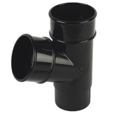 Round Downpipe Tee/Branch 112 Degree Offset Black