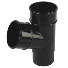 Load image into gallery viewer, Round Downpipe Tee/Branch 112 Degree Offset Black
